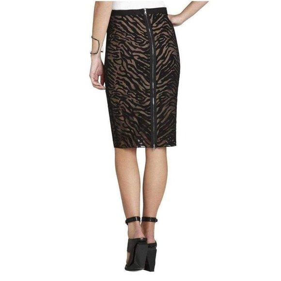 Like New BCBGMaxAzria Irisa Zebra Print Pencil Skirt Size M - Picture 2 of 11